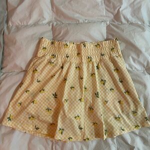 Puma Yellow Checkered Mini Skirt with Lemon Design